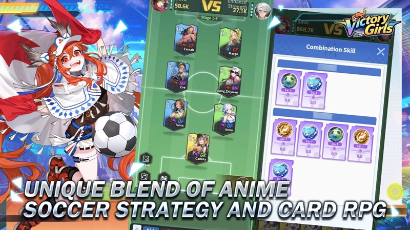 Victory Girls: Anime Soccer ra mắt trên Android - Làn gió mới kết hợp quản lý bóng đá và thẻ tướng