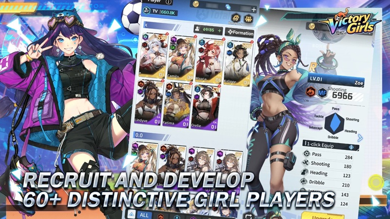Victory Girls: Anime Soccer ra mắt trên Android - Làn gió mới kết hợp quản lý bóng đá và thẻ tướng