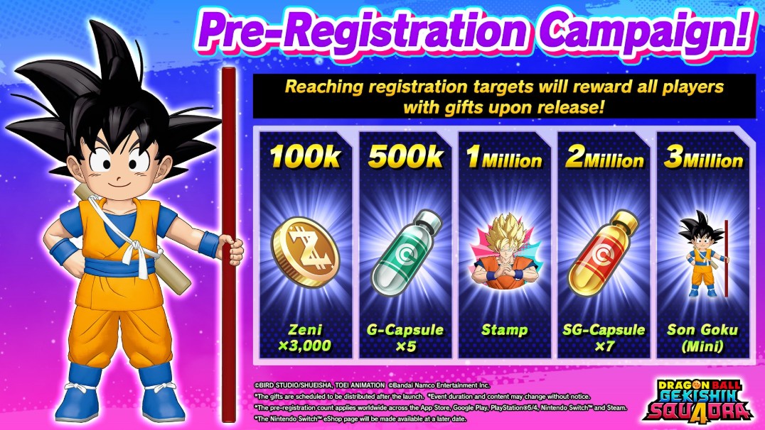 Dragon Ball Gekishin Squadra – MOBA 4v4 chính thức mở đăng ký trước trên đa nền tảng