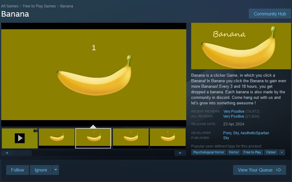 Banana – Game “sờ” chuối liên tục đè đầu cả con cưng Valve Dota 2, CS2