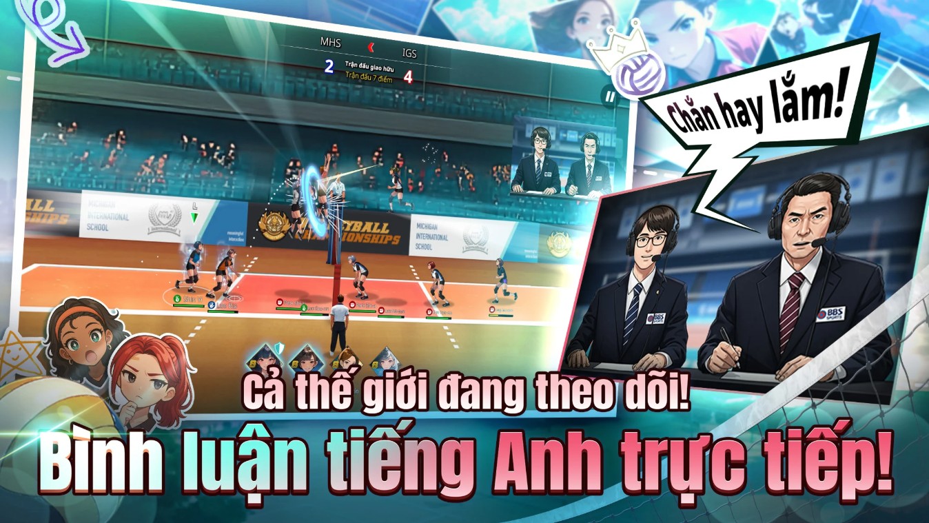 Volley Girls: HS Volleyball — Thiếu nữ đánh bóng chuyền với bình luận thời gian thực