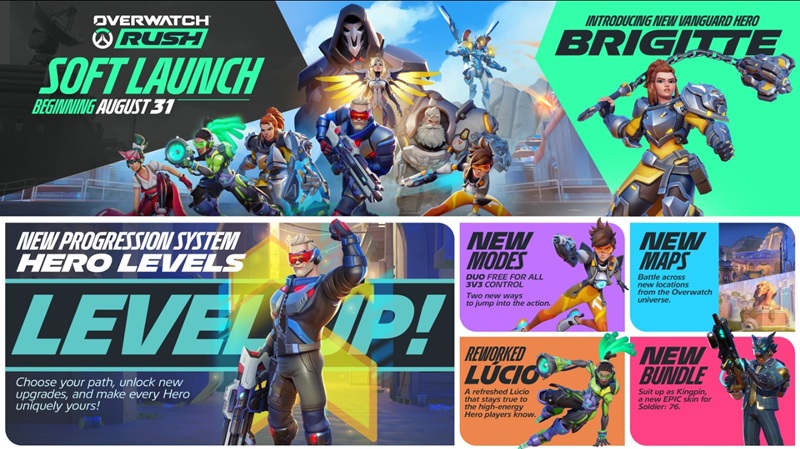 Overwatch Rush chốt lịch Soft Launch tại Đông Nam Á: Ra mắt tướng mới Brigitte và hàng loạt cập nhật khủng