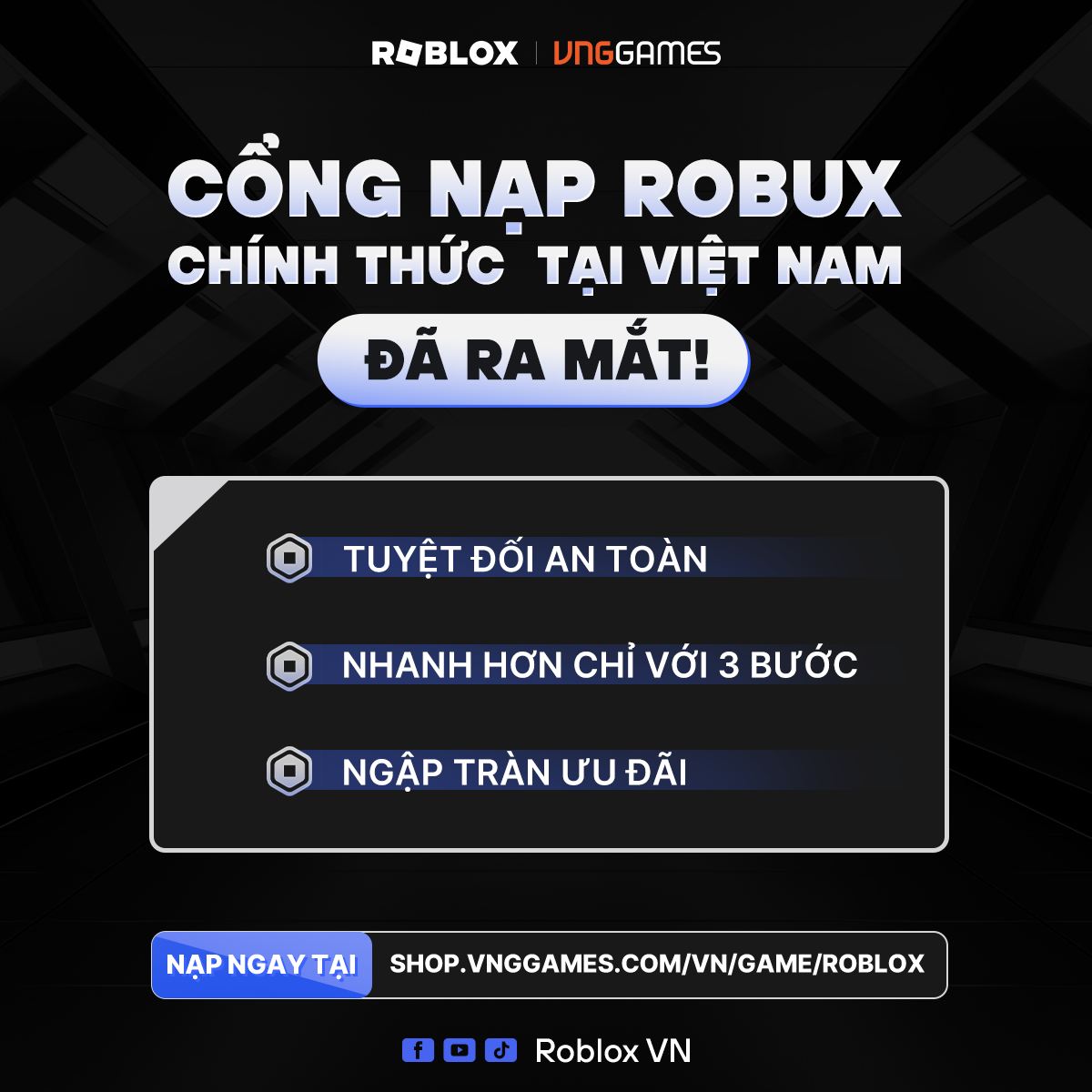 Roblox - VNG chính thức ra mắt cổng nạp mới cùng những ưu đãi hấp dẫn